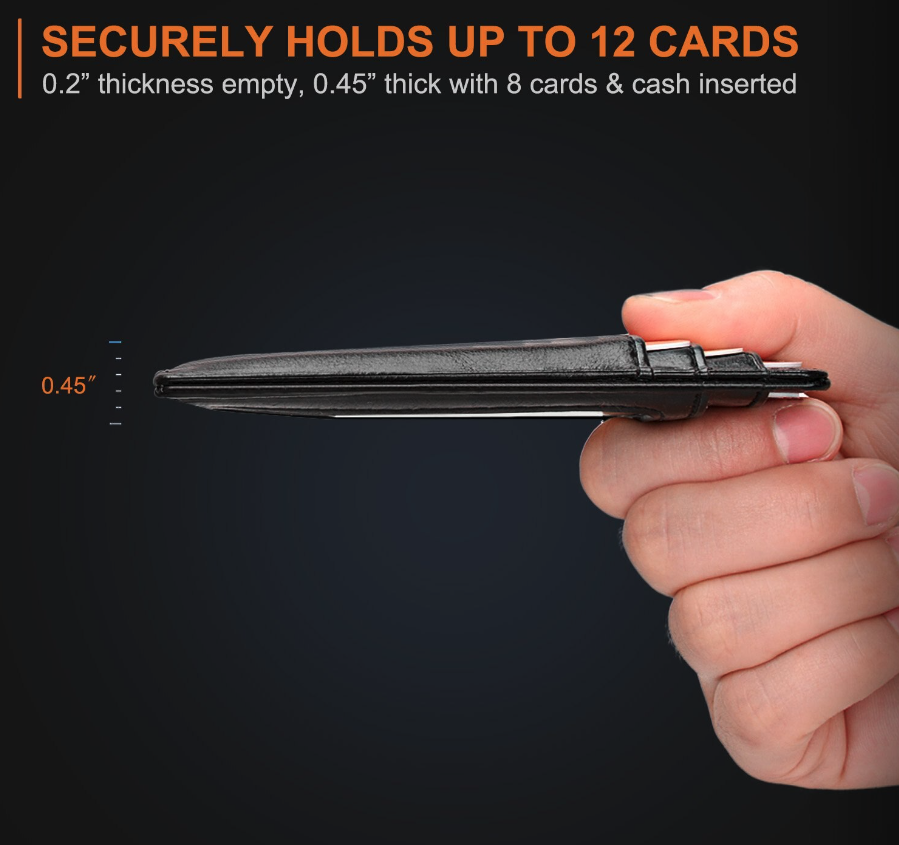 Men’s Leather Slim Wallet – RFID Blocking Credit Card Holder