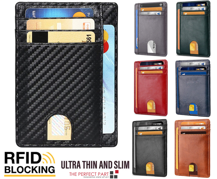 Men’s Leather Slim Wallet – RFID Blocking Credit Card Holder
