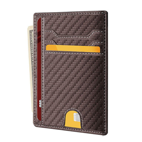 Men’s Leather Slim Wallet – RFID Blocking Credit Card Holder