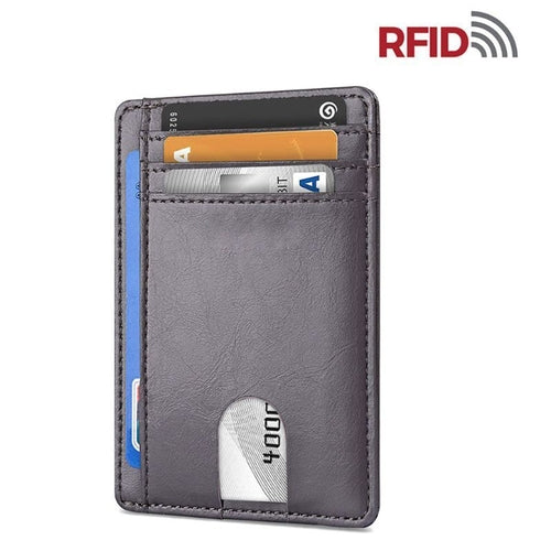 Men’s Leather Slim Wallet – RFID Blocking Credit Card Holder