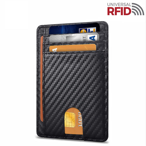 Men’s Leather Slim Wallet – RFID Blocking Credit Card Holder