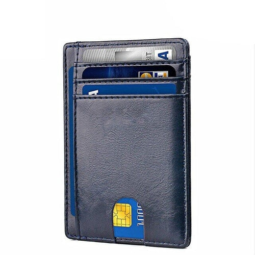 Men’s Leather Slim Wallet – RFID Blocking Credit Card Holder