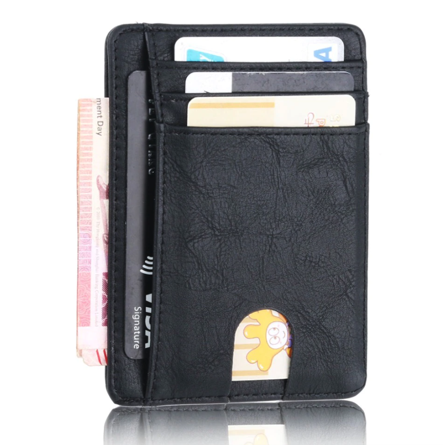 Men’s Leather Slim Wallet – RFID Blocking Credit Card Holder