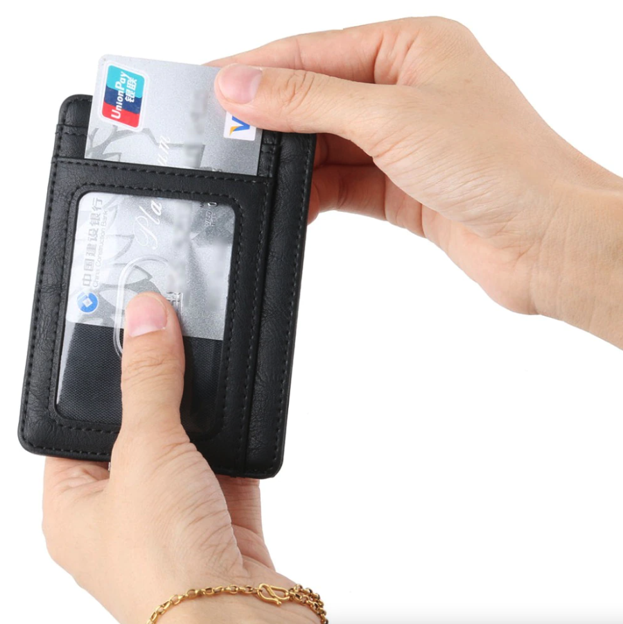 Men’s Leather Slim Wallet – RFID Blocking Credit Card Holder