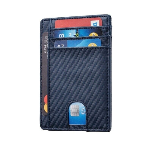 Men’s Leather Slim Wallet – RFID Blocking Credit Card Holder