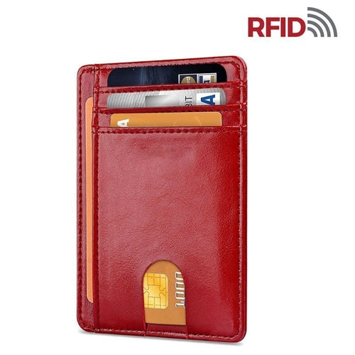 Men’s Leather Slim Wallet – RFID Blocking Credit Card Holder