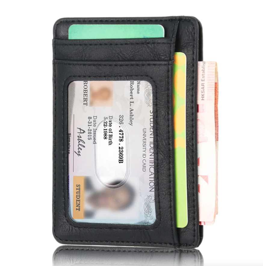 Men’s Leather Slim Wallet – RFID Blocking Credit Card Holder