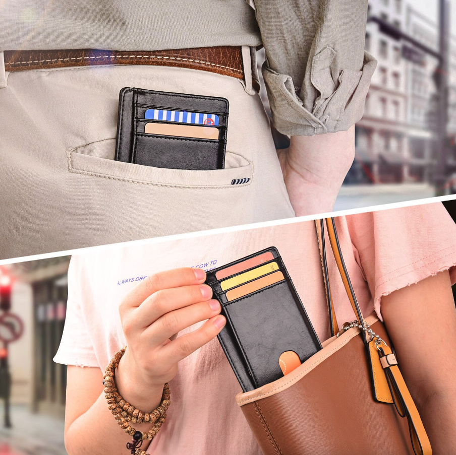 Men’s Leather Slim Wallet – RFID Blocking Credit Card Holder