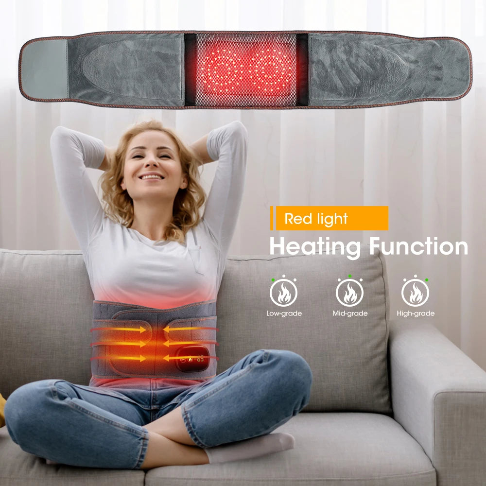 Heat Therapy Lumbar Brace Support Massager – Back Pain Relief & Comfort