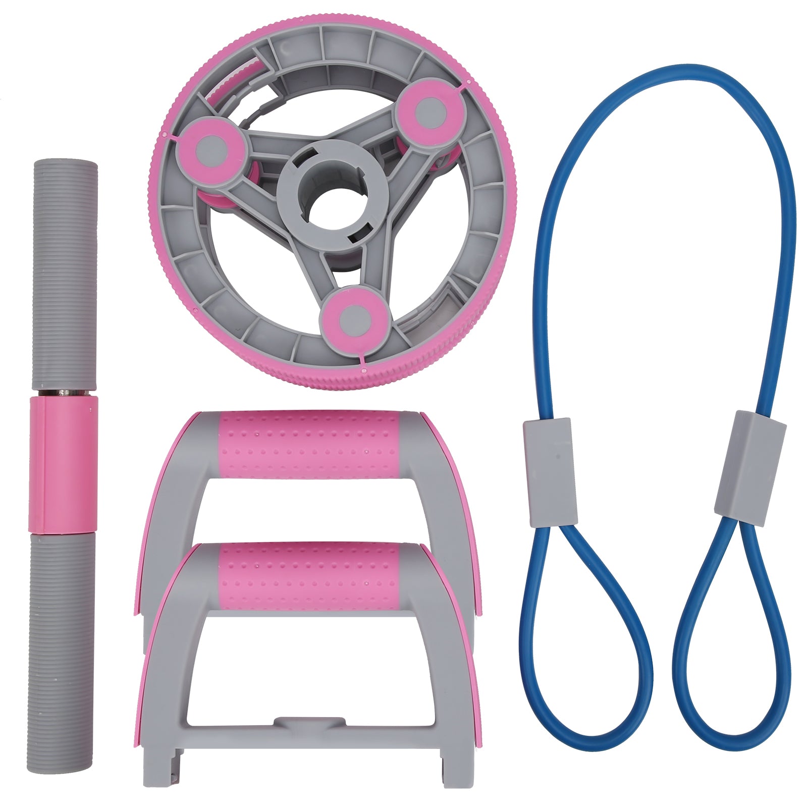 Multifunctional Abdominal Wheel Pull Strap Set – Compact Full‑Body Fitness Solution