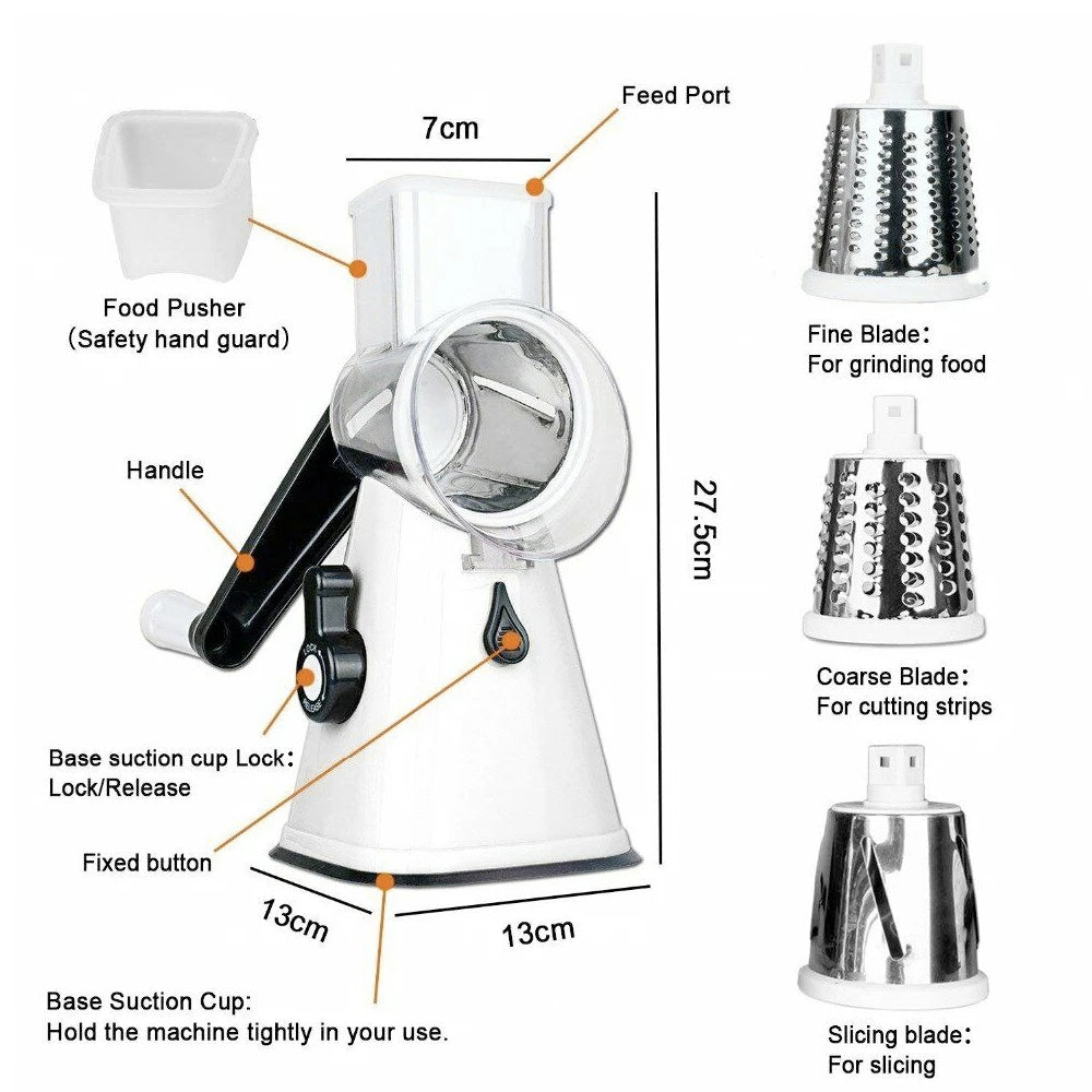 Multi‑Functional Stainless Steel Kitchen Slicer & Grater Kit – Versatile Food Prep Made Easy