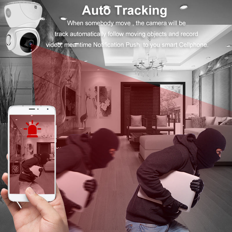 HD 1080P 360° Panoramic PTZ Wireless WiFi Camera – Smart Security Made Simple