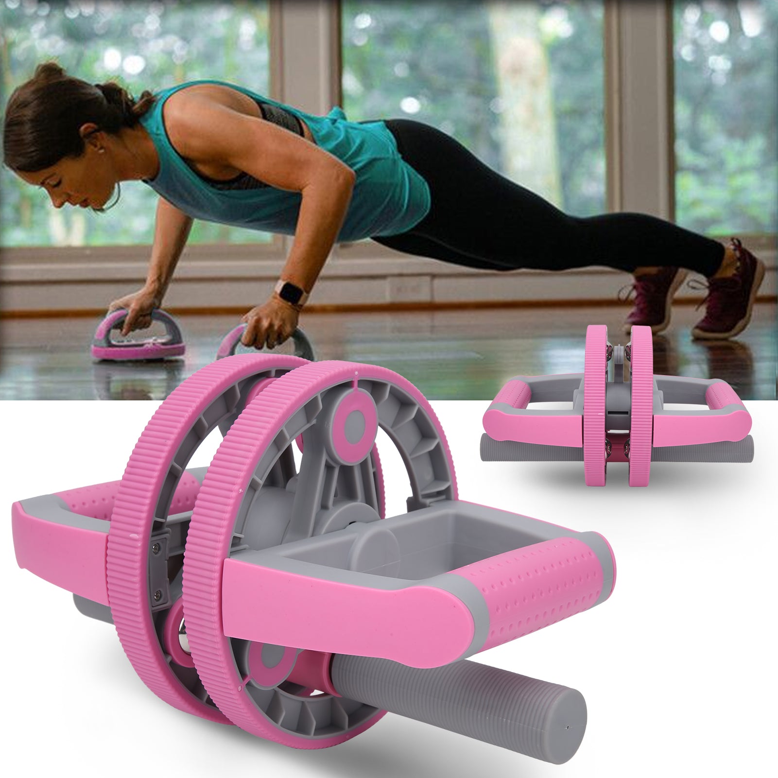 Multifunctional Abdominal Wheel Pull Strap Set – Compact Full‑Body Fitness Solution