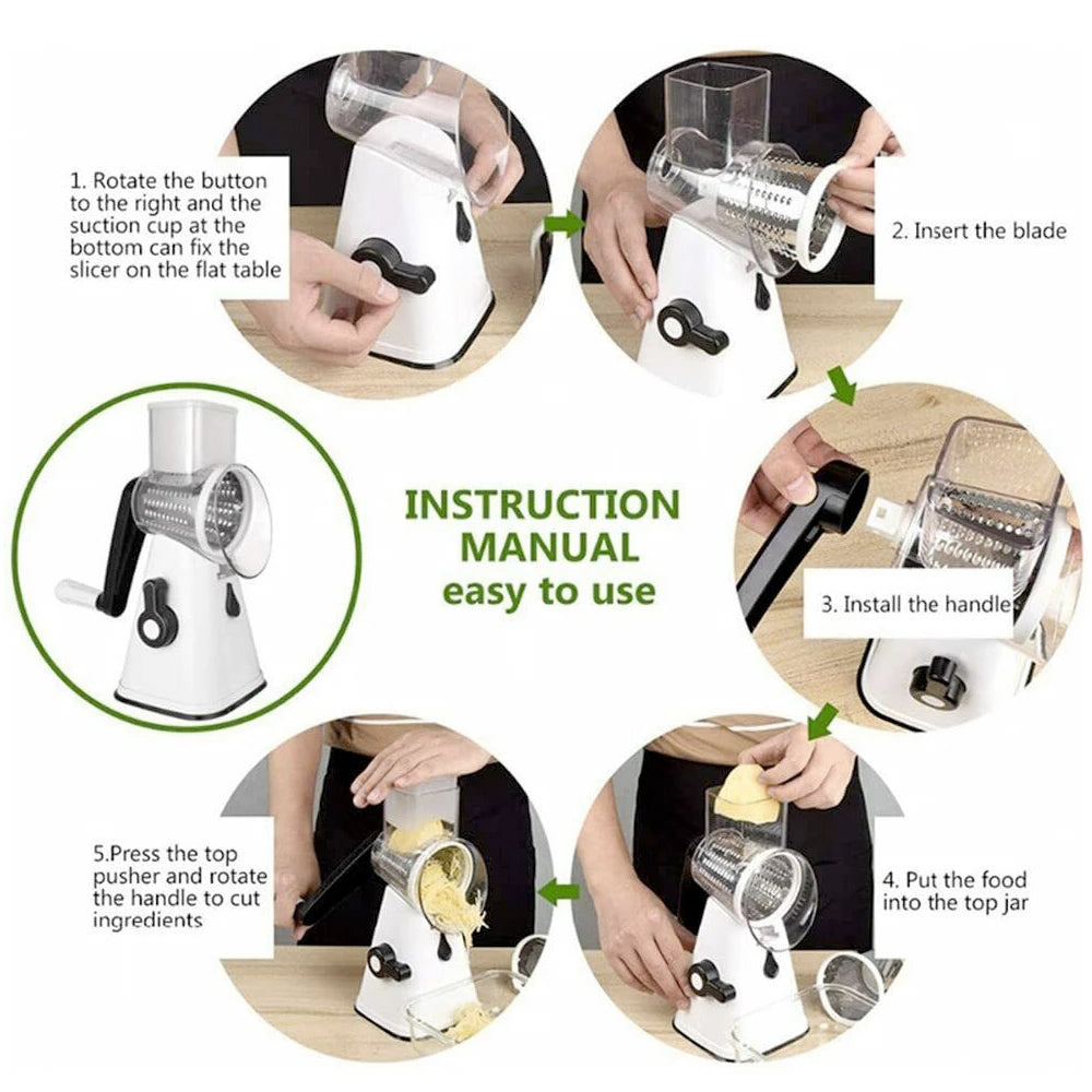 Multi‑Functional Stainless Steel Kitchen Slicer & Grater Kit – Versatile Food Prep Made Easy