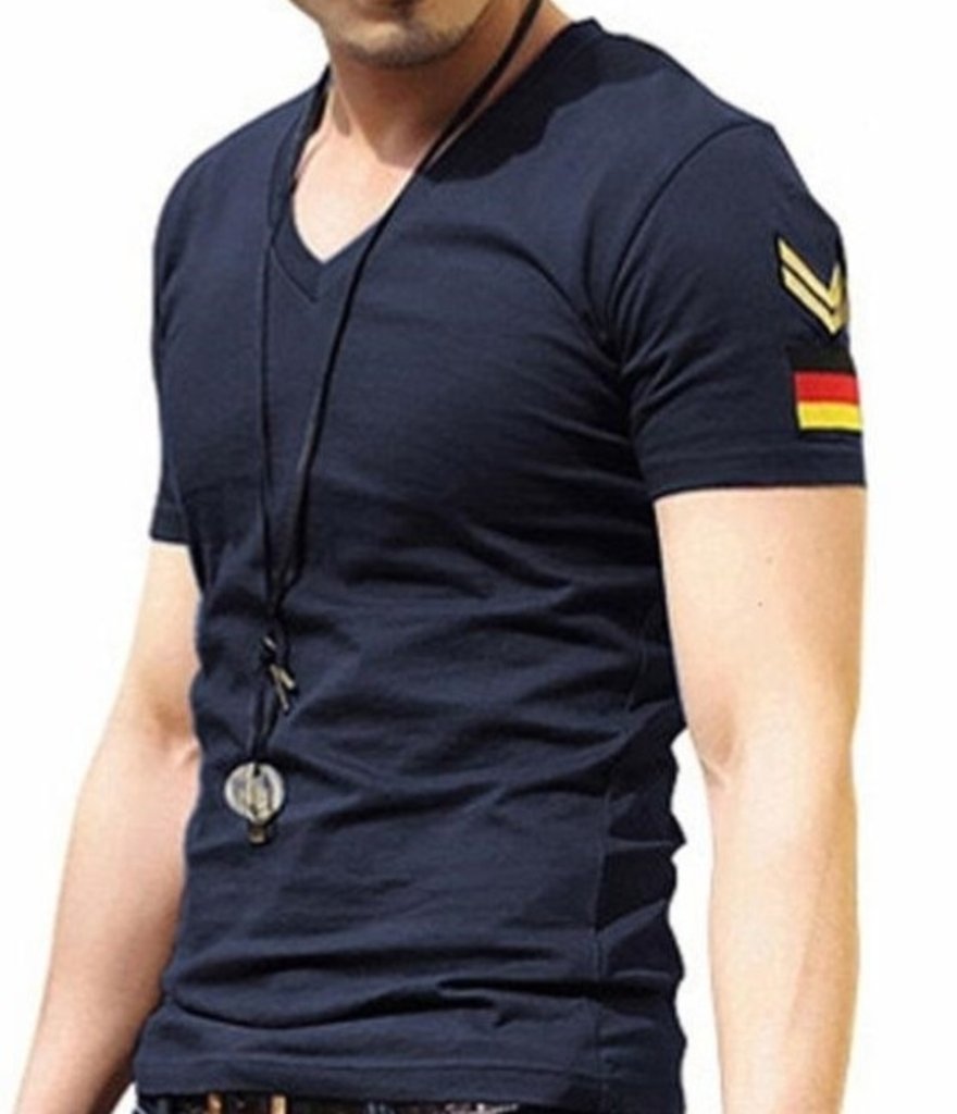 Men's Slim Fit Tee Shirt with Army Badge