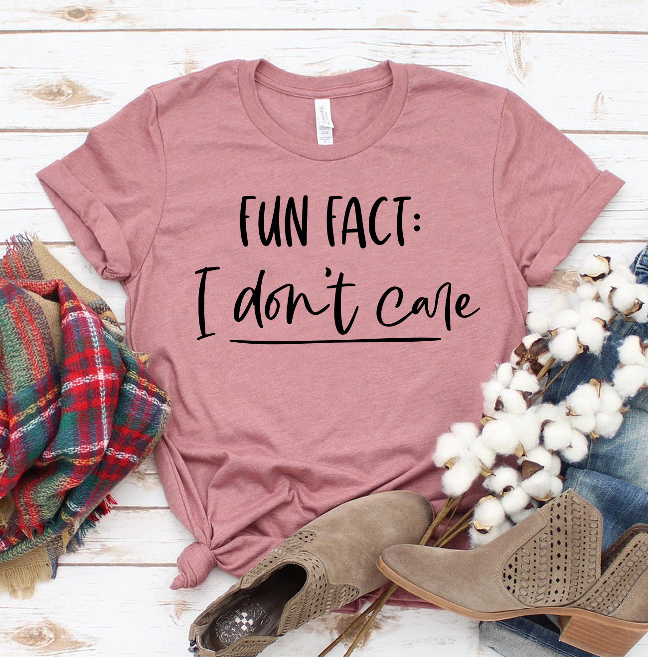 Fun Fact I Don’t Care T‑Shirt – Premium Cotton Comfort
