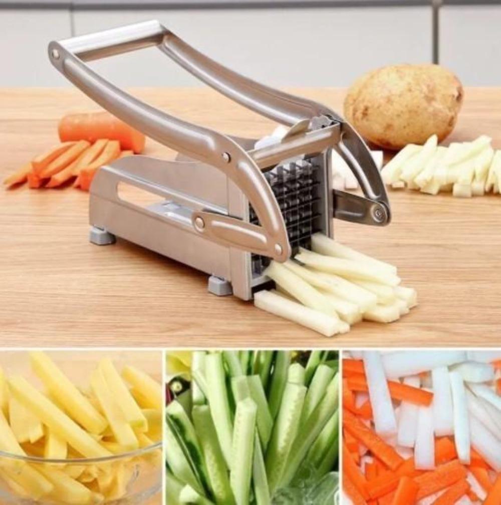 Stainless Steel French Fries & Potato Cutter – 2 Blade Versatility