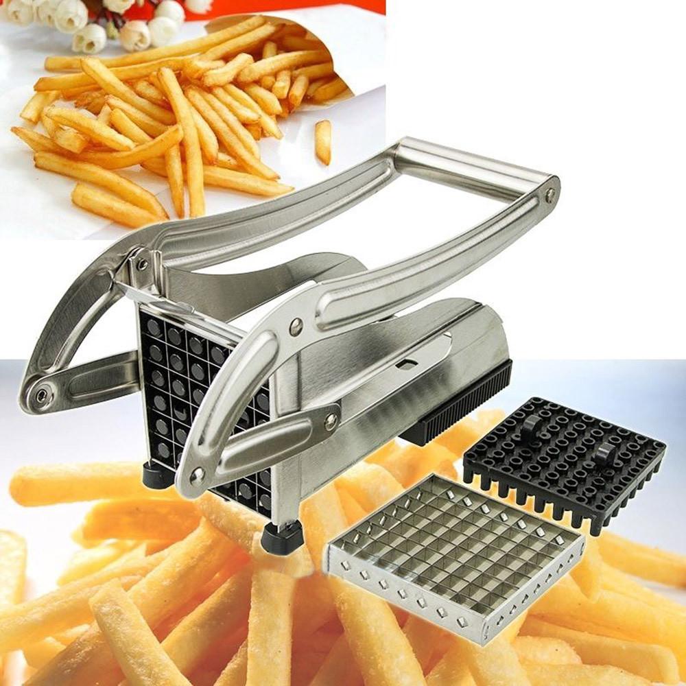 Stainless Steel French Fries & Potato Cutter – 2 Blade Versatility