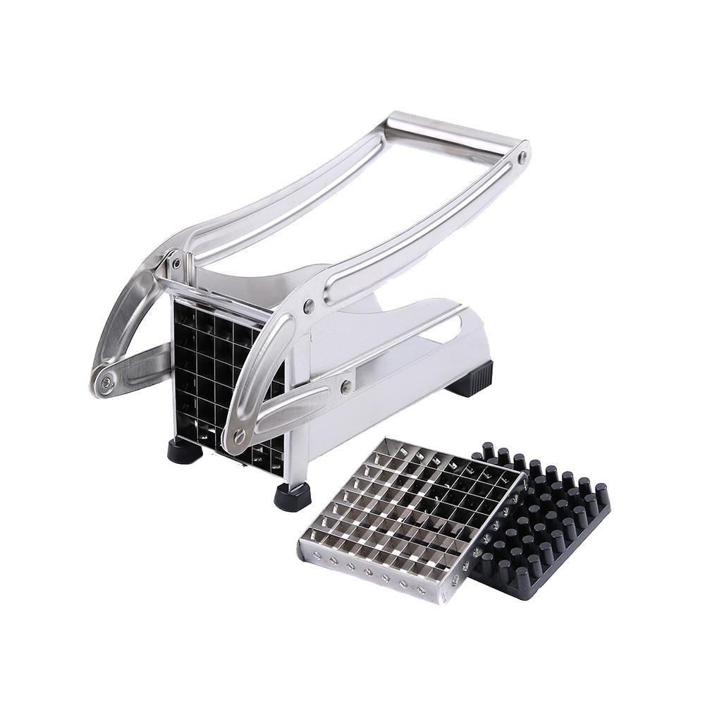Cortador de Patatas Fritas y Patatas de Acero Inoxidable – 2 Cuchillas Versátiles